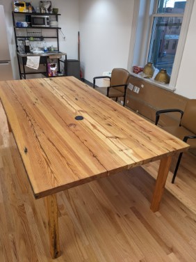 full frame view of table in office